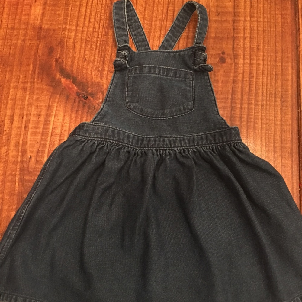 Dark chambray overall dress